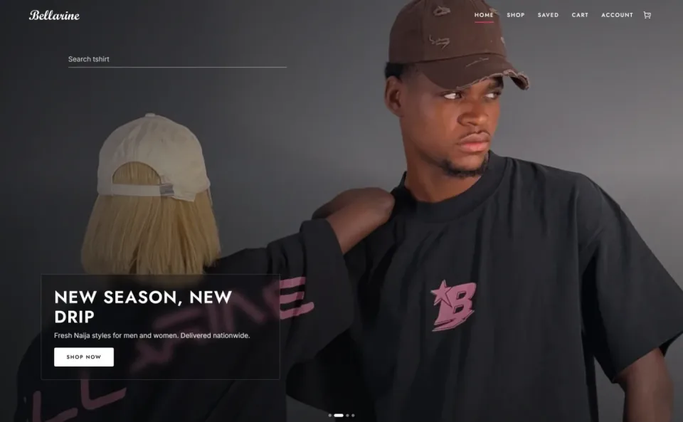 Bellarine fashion store on desktop